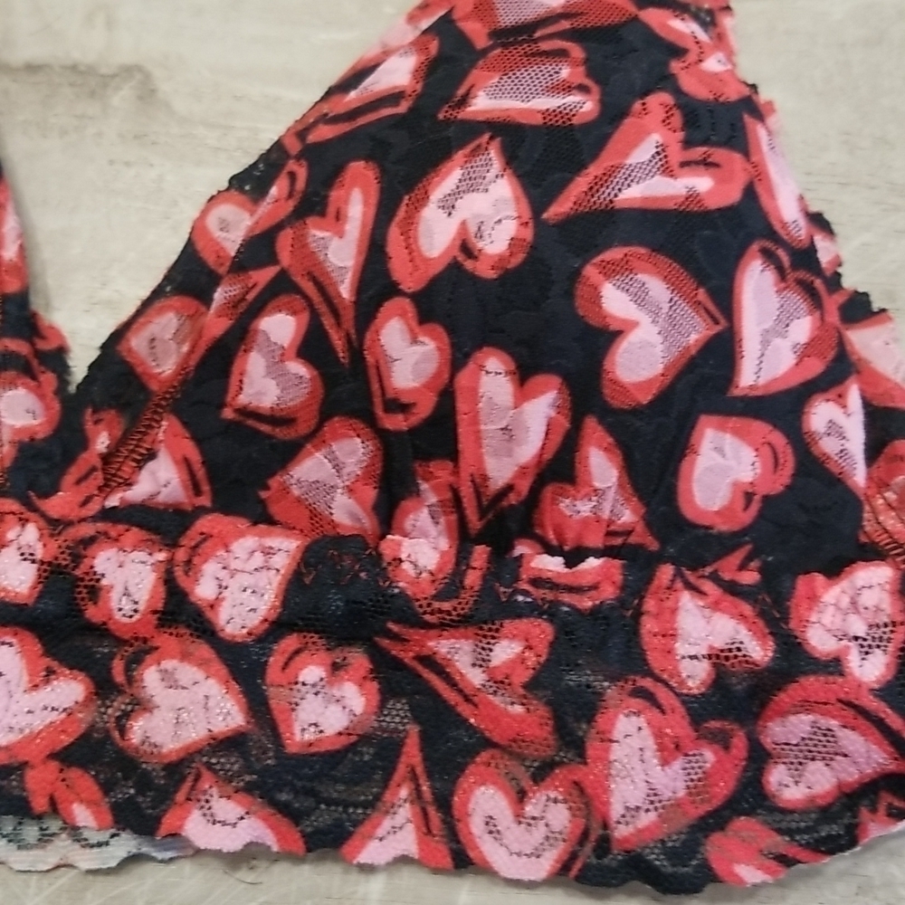 Hanky Panky Printed Signature Lace Padded Crossover Bralette Love Potion Nwt — image 8 of 8